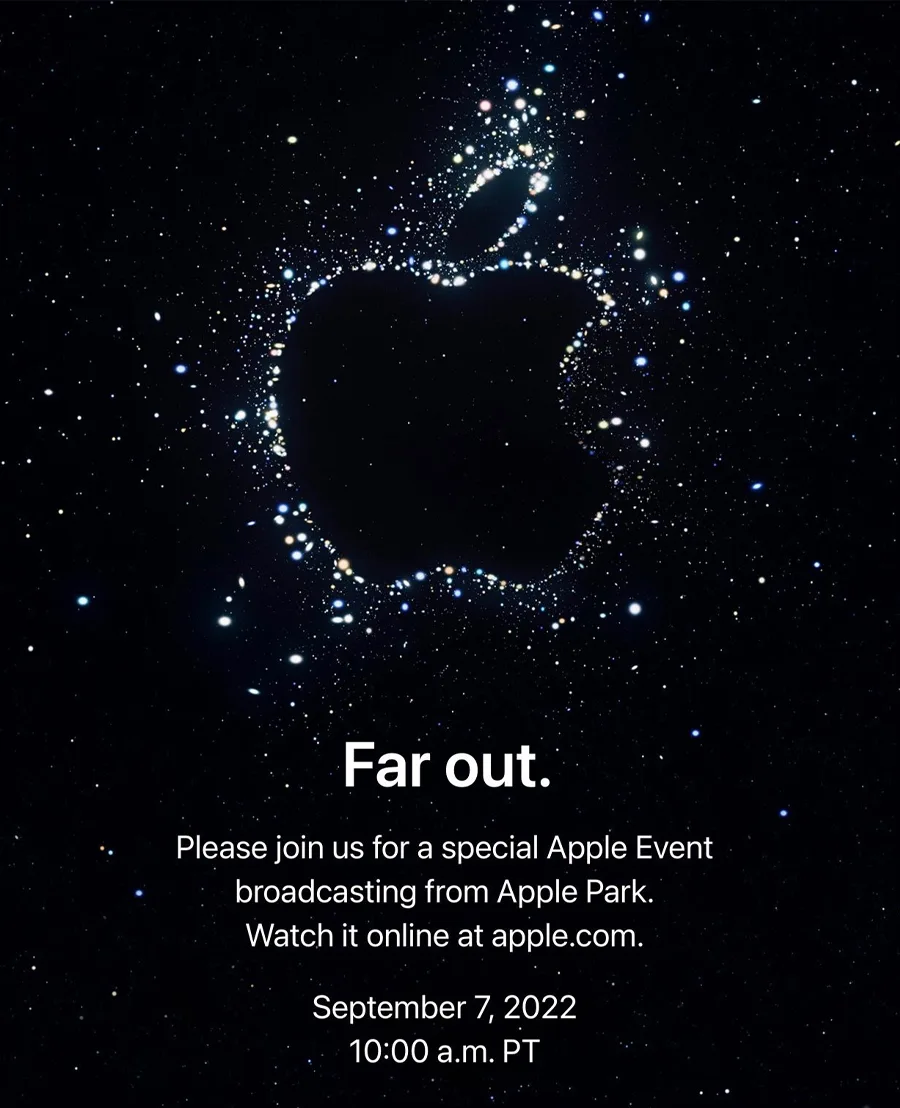 Apple Event invitation: Far out.