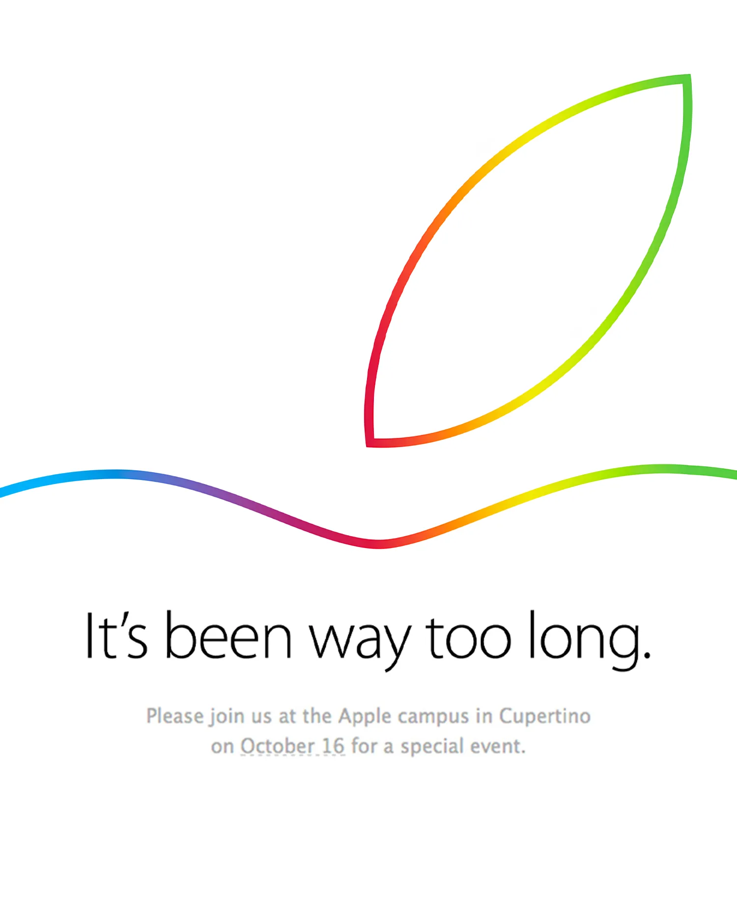 Apple Event invitation: It’s been way too long.