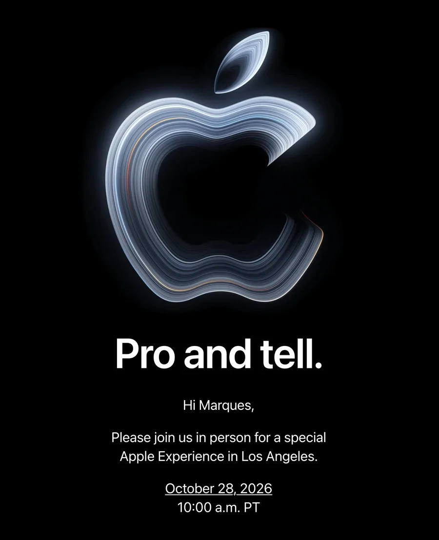 Apple Experience invitation (Press invitation): Pro and tell.