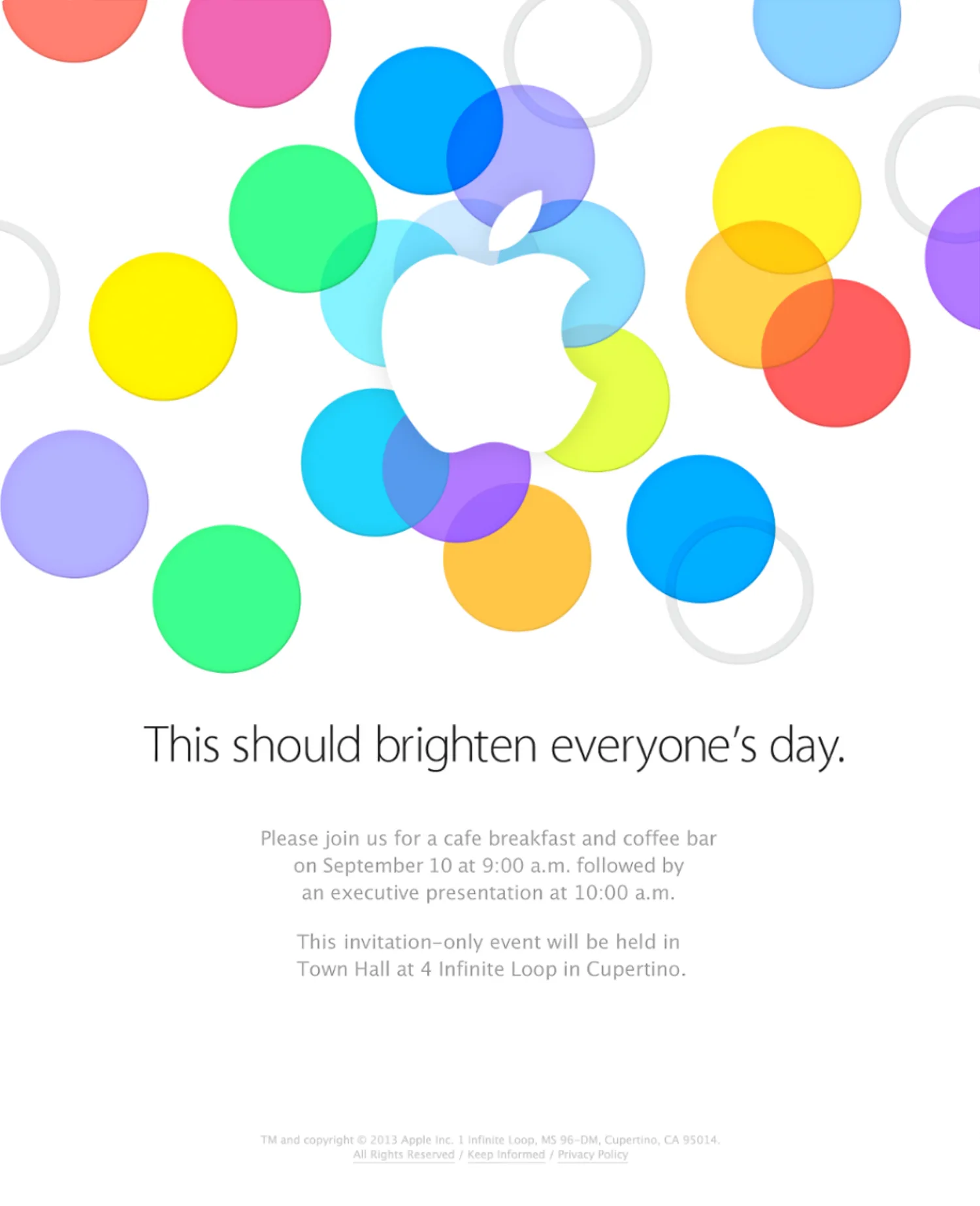 Apple Event invitation: This should brighten everyone’s day.