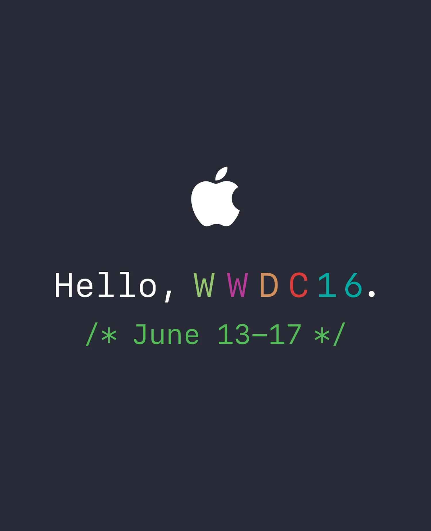 WWDC invitation: Hello, WWDC16.